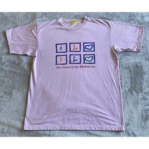 Vintage Fiesta Souvenirs Shirt Men Large Light Purple Heart of Philippines 90s